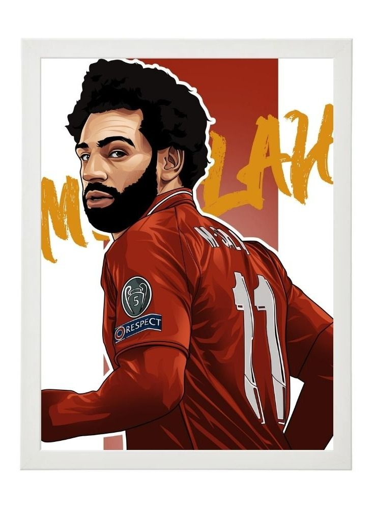 إم إي سي ورق حائط ملصق فني للحائط برواز لاعب كرة القدم محمد صلاح 21X30 سم - Image 1