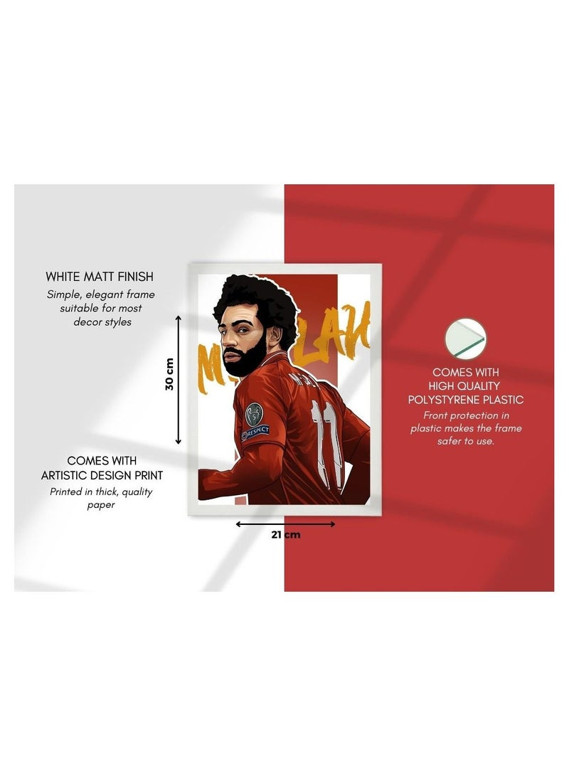 إم إي سي ورق حائط ملصق فني للحائط برواز لاعب كرة القدم محمد صلاح 21X30 سم - Image 4
