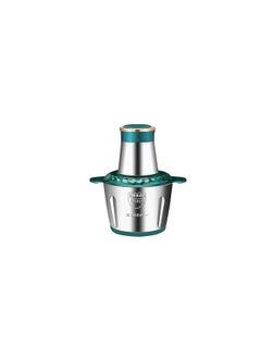 Generic "Electric food processor with 2 adjustable speeds, multifunctional chopper for vegetables and fruits, 4 blades for chopping and grinding meat, onions, and garlic. 1-liter capacity food slicer, silver stainless steel."  - Image 1