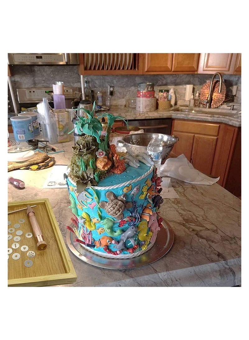 محقن ستيانلس ستيل للفونت مع 20 قرص أداة متعددة الاستخدامات لتزيين الكعك وحرف الطين روز جولد - Image 4