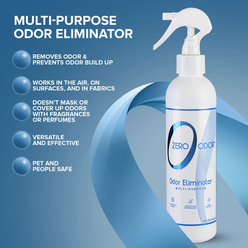 Zero Odor Multi-Purpose Odor Eliminator - Eliminate Air & Surface Odor – Patented Technology Best for Bathroom, Kitchen, Fabric, Closet- Smell Great Again, 8oz (Over 1000 Sprays) - Image 2