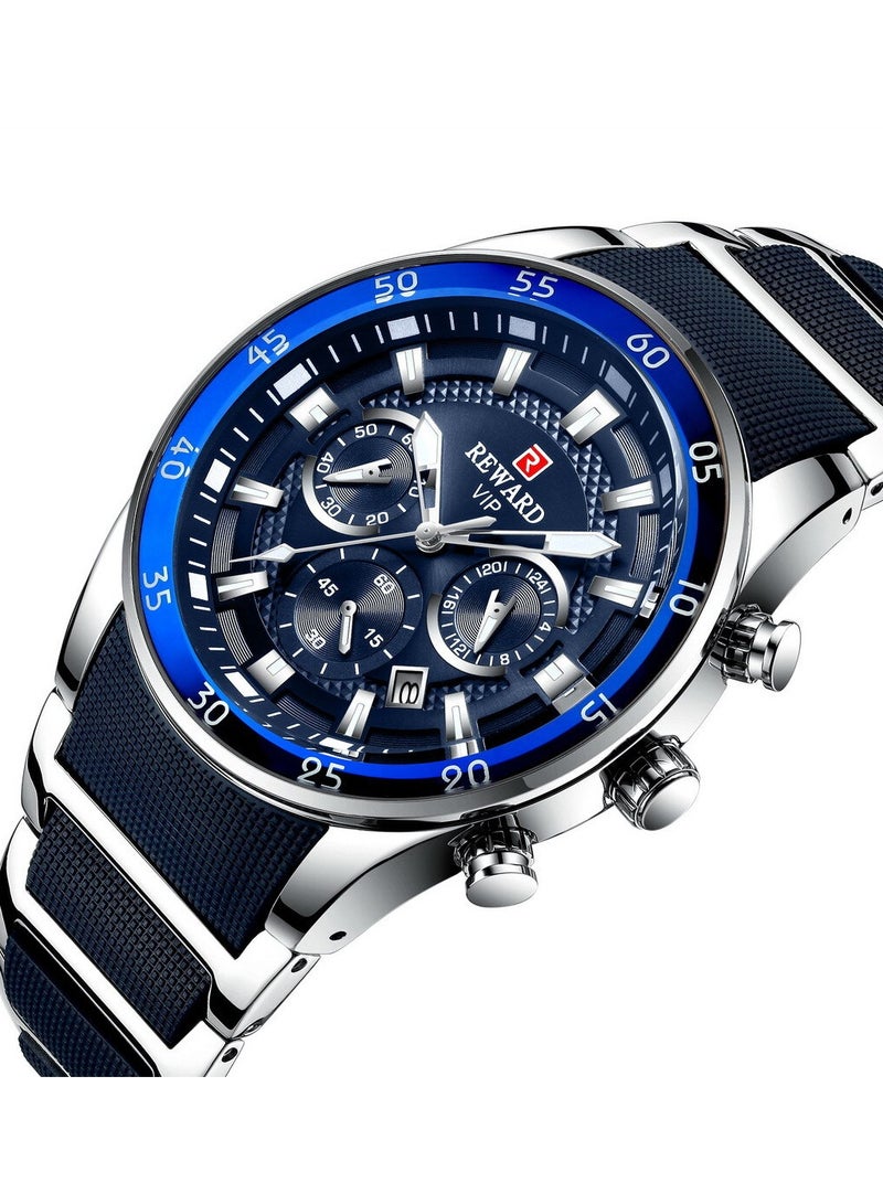 REWARD Mens Wrist Watches, Luxury Fashion Analog Quartz Watch, Classic Big Face Chronograph Waterproof Luminous Date Stainless Business Watches for Men - Image 2