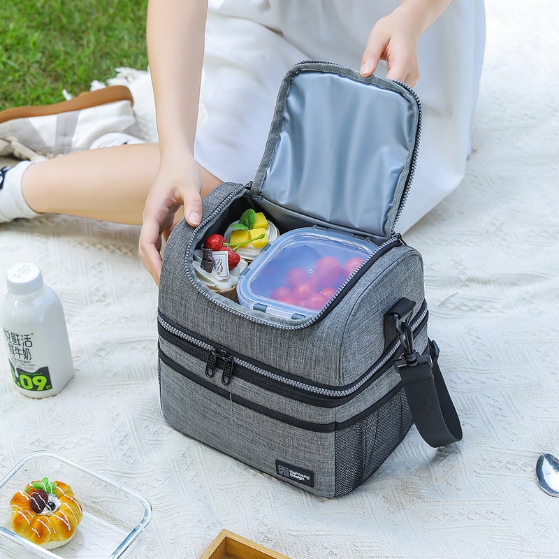 Double Layer Insulated Lunch Bag - Thermal Cooler for Picnic and Office - Image 3