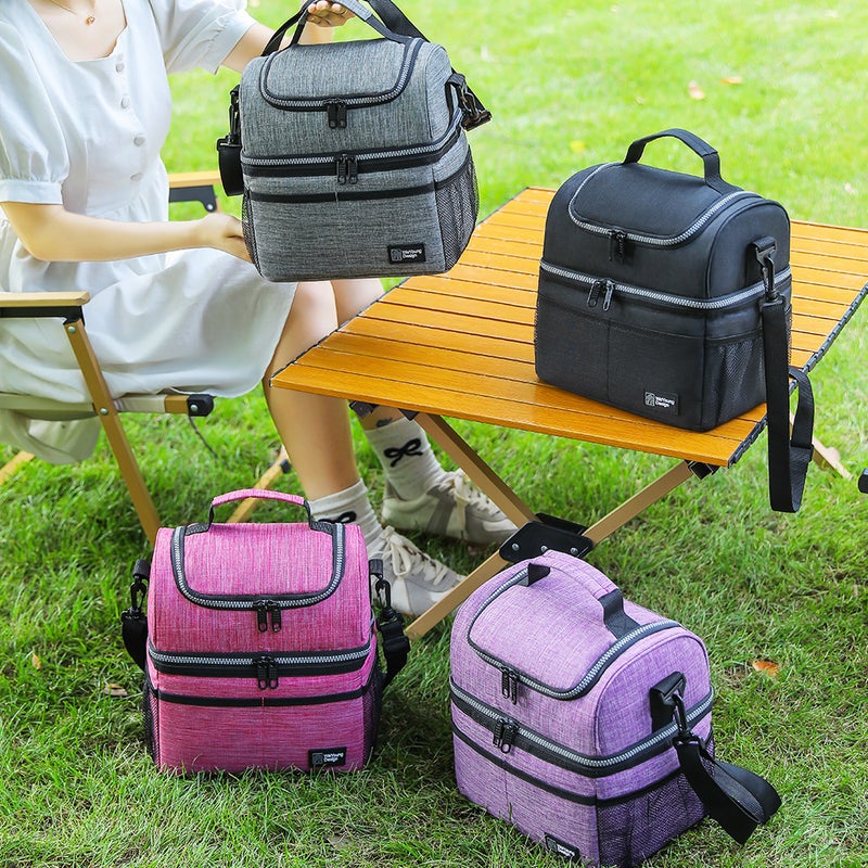 Double Layer Insulated Lunch Bag - Thermal Cooler for Picnic and Office - Image 1