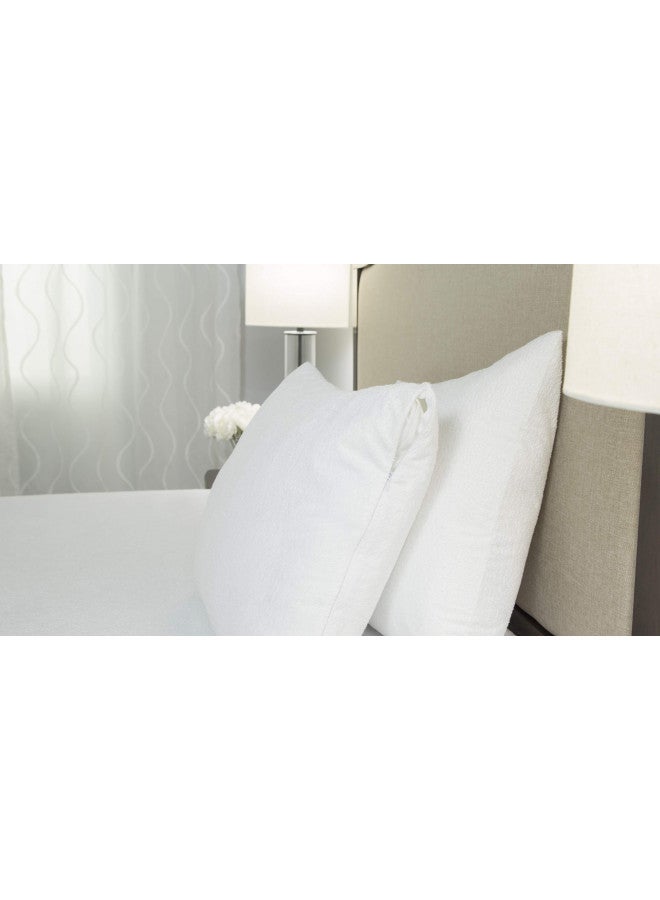 Protect-A-Bed Protect-A-Bed, Premium Cotton Terry Pillow Protector, Zippered, Waterproof, 1-Pack, Queen Size  - Image 3