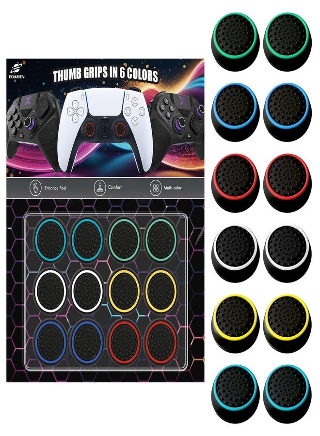 EoaMen Thumb Grips Joystick Caps for PS4/PS5/XBOX Controller, Silicone Joystick Caps Ps5 Controller Grip with Anti-Stickiness, Anti-Slip, Anti-Fingerprint(12 pcs) - Image 1