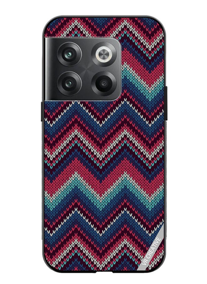Protective Case Cover For OnePlus 10T Weaved Pattern Design Multicolour