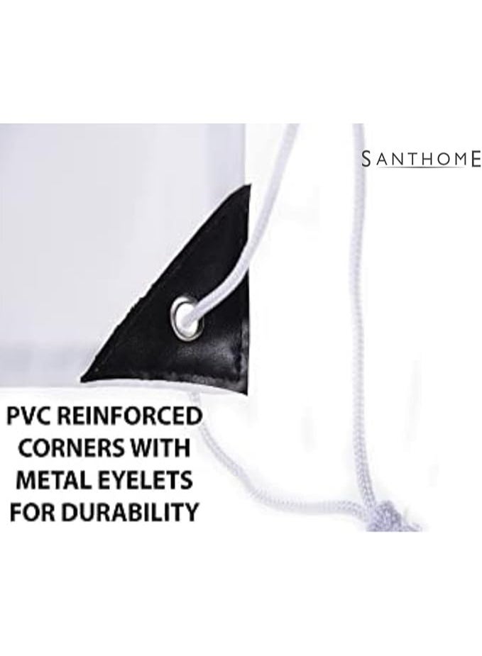 SANTHOME Drastin 210D Polyester Drawstring Bag Lightweight Promotional Tote Adjustable Carry Strings Cinch Sack Gym Sport Traveling String Bag for Men Women - White - Image 3