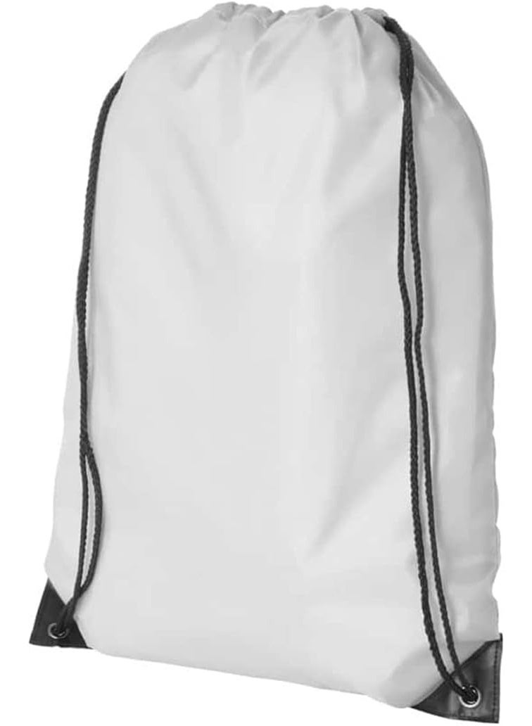 SANTHOME Drastin 210D Polyester Drawstring Bag Lightweight Promotional Tote Adjustable Carry Strings Cinch Sack Gym Sport Traveling String Bag for Men Women - White - Image 1