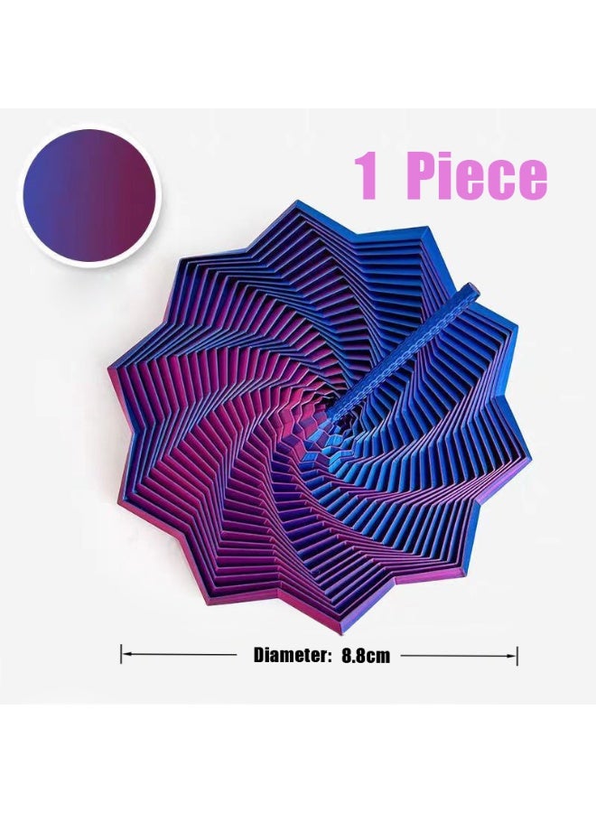 1 مجموعة من 3D الهندسة دوامة لعب الحركة الصغيرة، 8.8CM حجم كبير التدرج الملون الوهم البصري الفن الديكور، ضغط الحواس النحت الحركة الصغيرة، لتزيين مكتب المنزل وتخفيف القلق