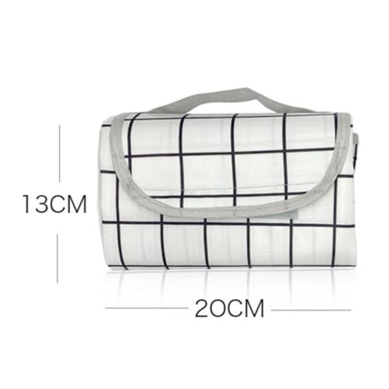 Beach Picnic Blanket, 200x150cm Large Camping Blanket Portable Lightweight Picnic Mat - Sandproof and Waterproof, White - Image 3