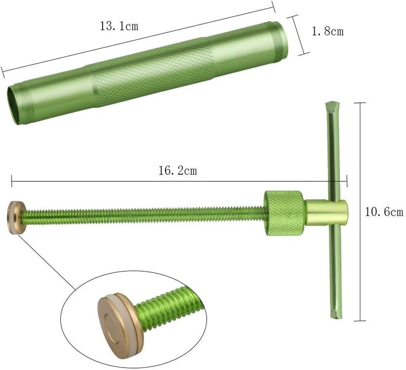 Vicloon Fondant Extruder, Stainless Steel Sugar Paste Extruder Craft Gun with 20 Interchangeable Discs for Sugar Craft Cake and Clay Decorating Tool(Green) - Image 2