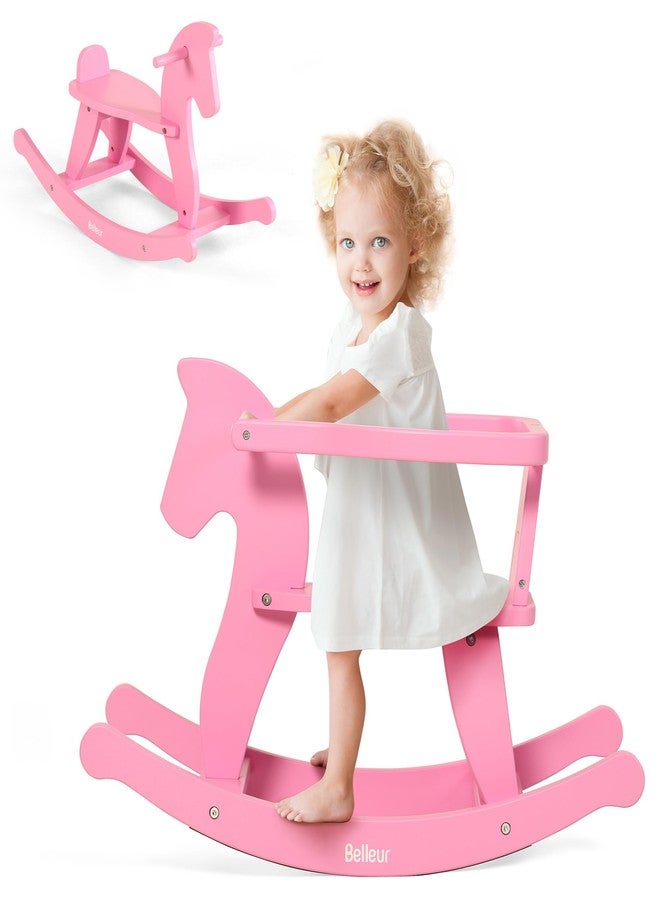Belleur Rocking Horse for Kids 1-3 Years Old, Wooden Rocking Toy for Toddlers with Removable Fence for Indoor & Outdoor Activities, Baby Horse Riding Toy for Birthday & Visit Gifts - Image 1