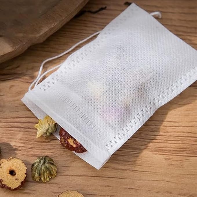 Bukela Disposable Drawstring Tea Filter Bags Unbleached Paper Infuser Bags For Loose Leaf Tea Coffee Herbs And Spices 100 Pieces 319 X 394 Inch - Image 5