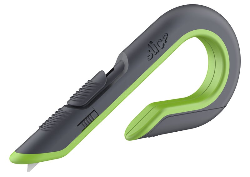 Slice Auto Retract Box Cutter Utility Knife, Gray, Green - Image 1