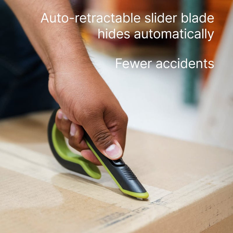 Slice Auto Retract Box Cutter Utility Knife, Gray, Green - Image 5