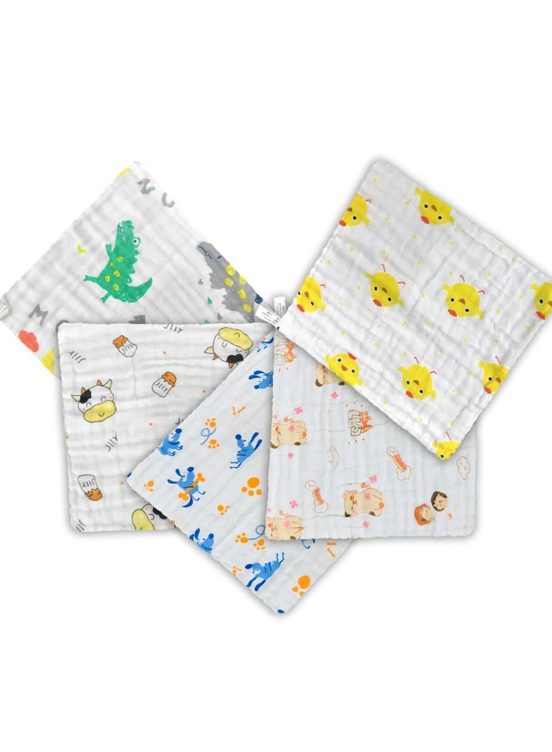 MARGOUN MARGOUN Baby Muslin Washcloths Soft Face Cloths for Newborn 30 * 30 cm, Absorbent Bath Face Towels,  Baby Wipes,  Burp Cloths or Face Towels (5 Pack) - Image 3
