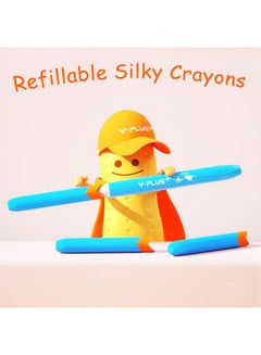 YPlus YPLUS Refillable Silky Crayons for Kids, 12+12 Colors Twistable Gel Crayons Set, Non-Toxic Bulk Crayons for Toddler Ages 4-8  - Image 4