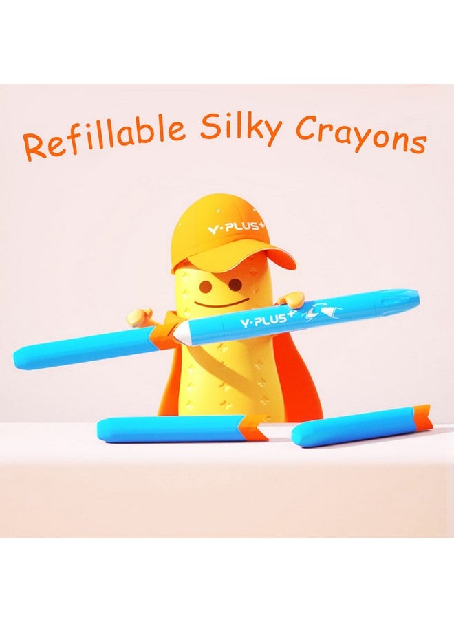 YPlus - YPLUS Refillable Silky Crayons for Kids, 12+12 Colors Twistable Gel Crayons Set, Non-Toxic Bulk Crayons for Toddler Ages 4-8 - Image 1