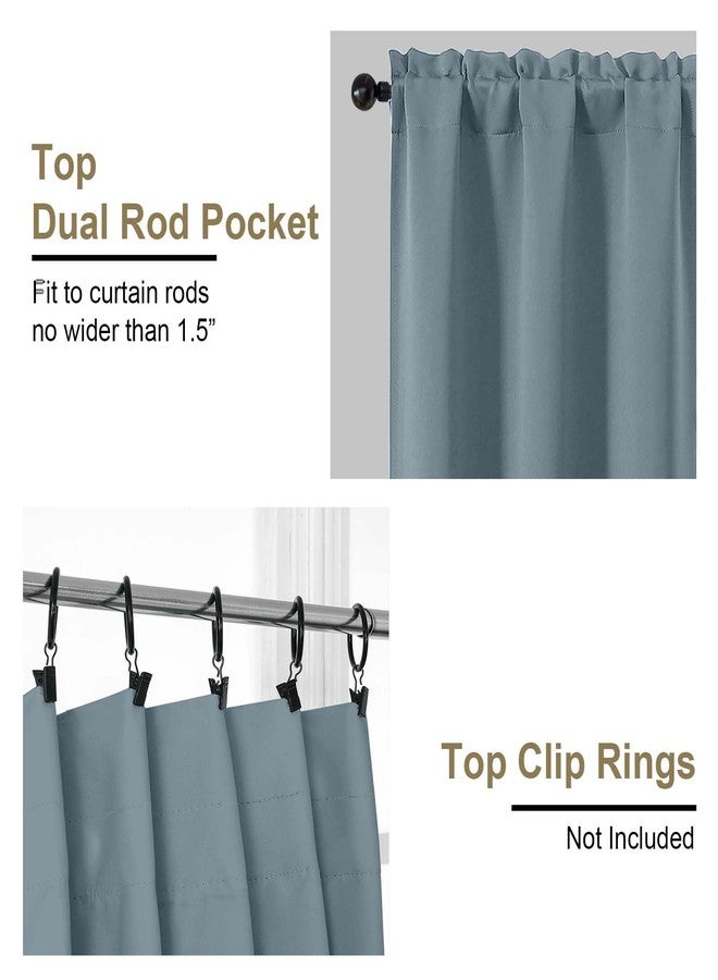 OVZME Stone Blue Blackout Curtains for Bedroom 72 Inch Length 2 Panels Set, Solid Thermal Insulated Energy Saving Window Curtains for Living Room, Dual Rod Pocket Window Drapes, 2x40Wx72L Inches - Image 4