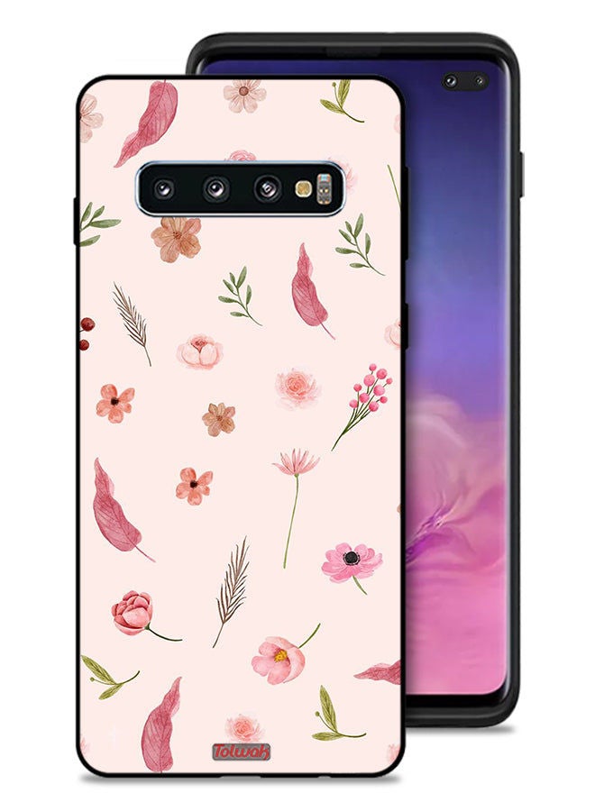 Tolwak Samsung Galaxy S10 Plus Protective Case Cover Leaves And Roses Pattern - Image 1