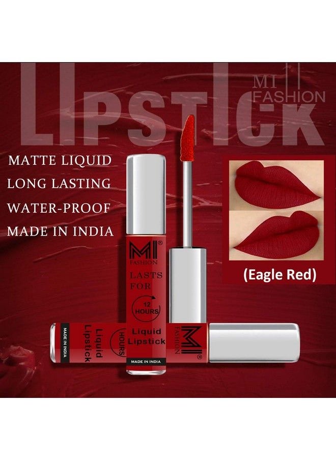 MI FASHION Waterproof Lipsticks Long Lasting Liquid Matte Lipstick Red Colour Cherry Red Lipstick Lipsticks For Women Red Set Of 3 Pcs  - Image 4