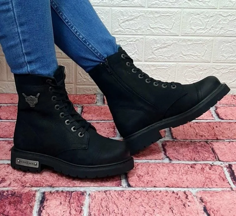 هامر جاك 18505 Dock Step Black Zippered 1st Class Genuine Leather Men's Boots