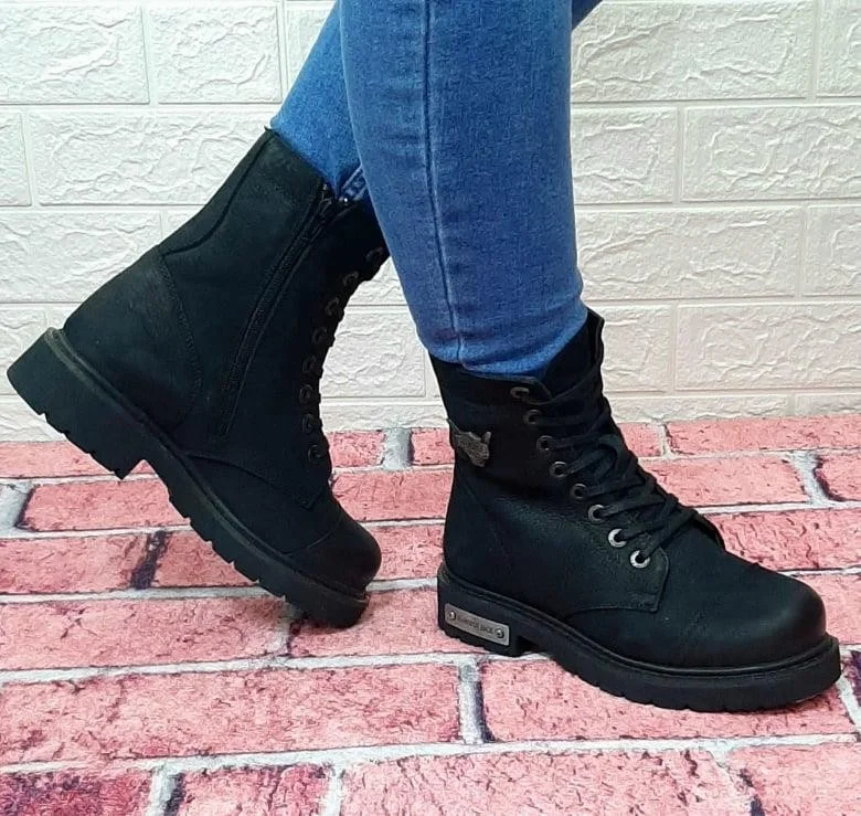 هامر جاك 18505 Dock Step Black Zippered 1st Class Genuine Leather Men's Boots