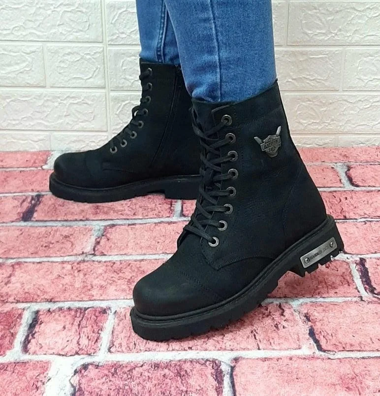هامر جاك 18505 Dock Step Black Zippered 1st Class Genuine Leather Men's Boots