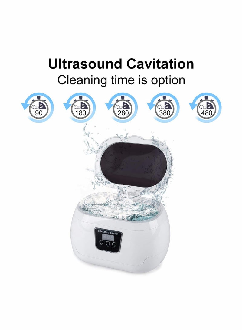SOLARAE Ultrasonic Jewelry Cleaner Machine with Basket Stand - Portable Sonic Cleaner for Rings, Earrings, Necklaces, Glasses, Watches, Coins, and Dentures. Perfect for Deep Cleaning! - Image 5