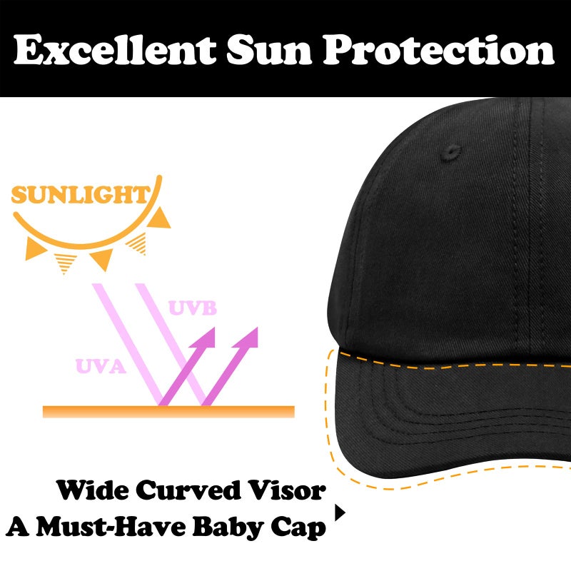 Sarfel Boy Hats 12-18 Months Toddler Baseball Cap Snapback Hat Black - Image 5