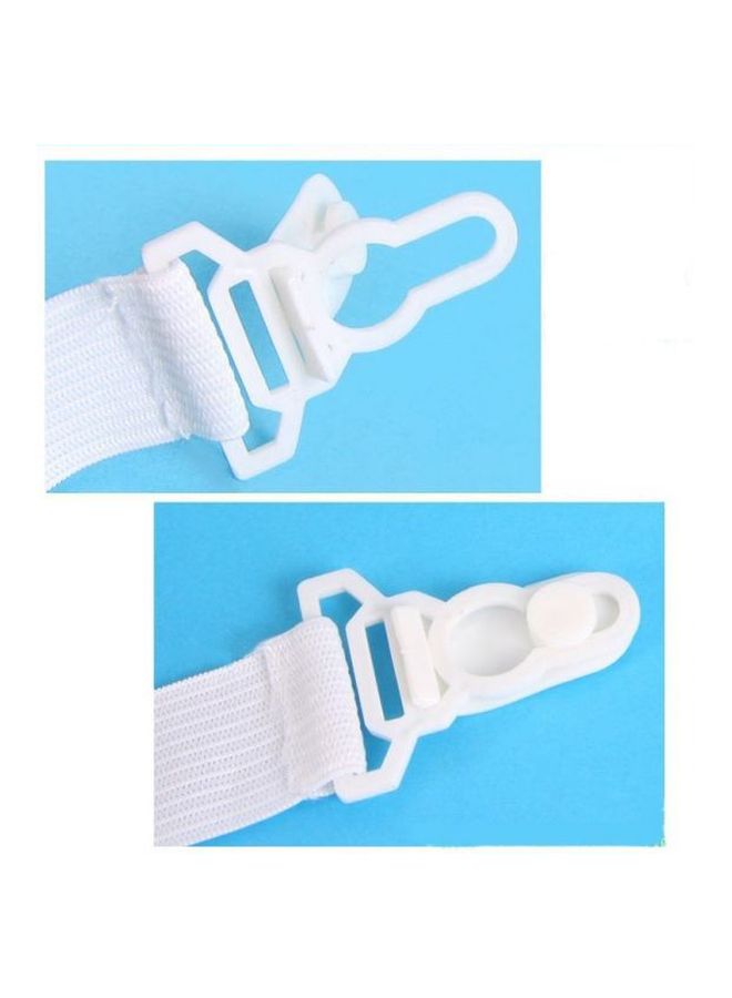 4-Piece Adjustable Bed Sheet Straps White - Image 2