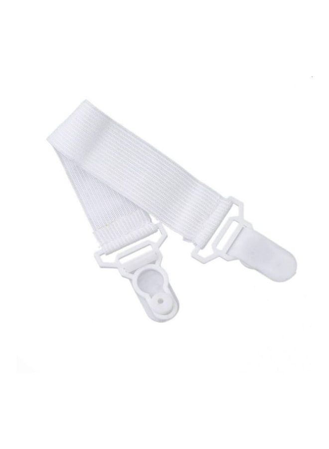 4-Piece Adjustable Bed Sheet Straps White - Image 3