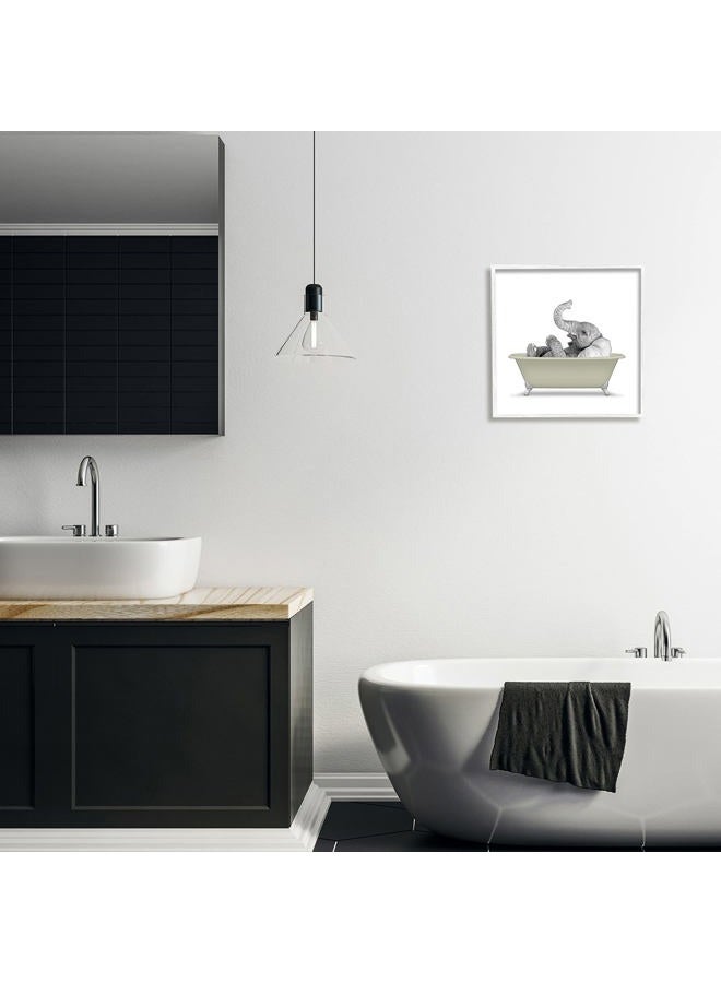Stupell Industries Monochromatic Elephant Laying Bathtub Bathroom Illustration,Design by Annalisa Latella - Image 2