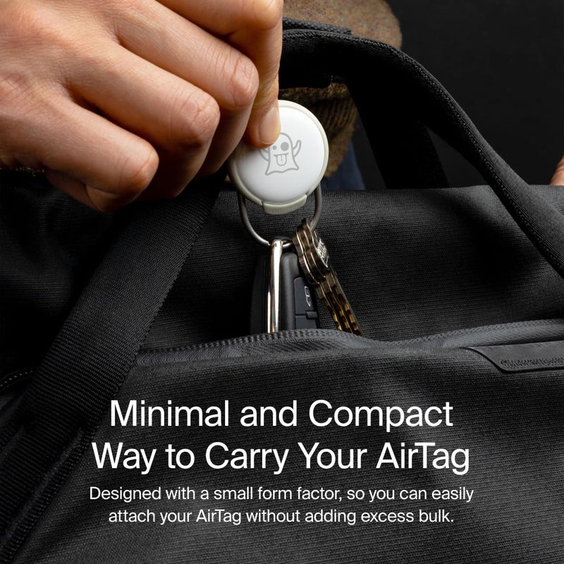 Orbitkey Slim Case for AirTag | Made with Stainless Steel and TPU | Securely Holds Your Apple AirTag | Easily Attach to Keys or Anything You Want to Track with The Open Key Ring | Granite - Image 2
