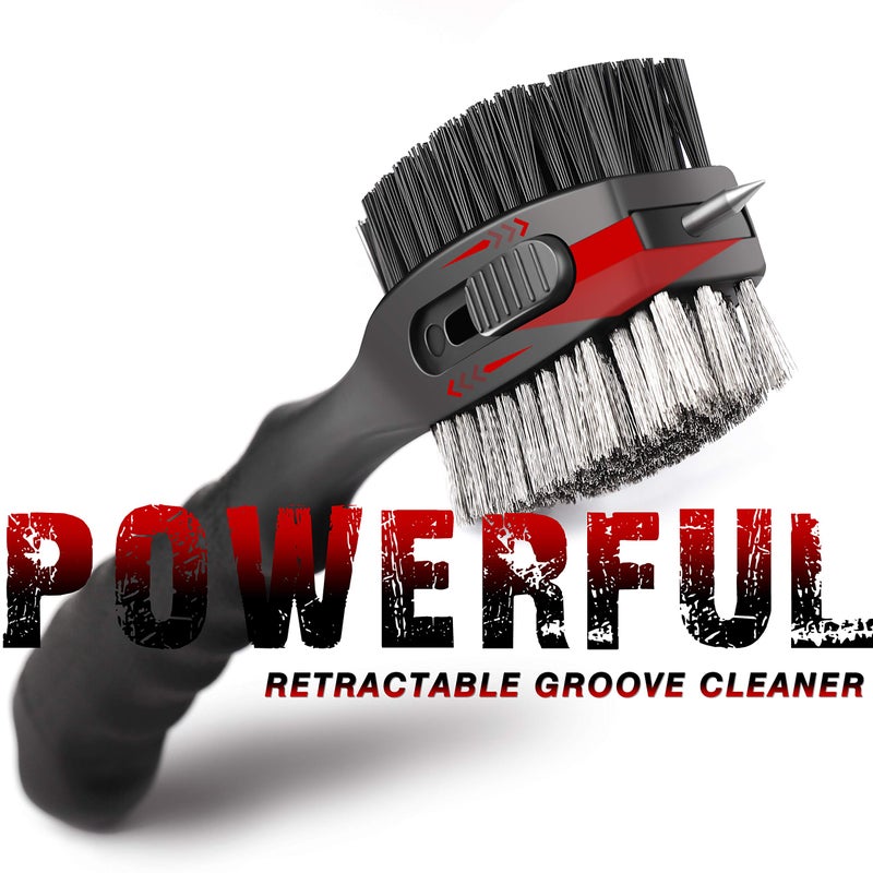 Champkey CHAMPKEY PRO Retractable Golf Club Brush | Oversized Brush Head with Soft Rubber Hand Grip & Retractable Groove Cleaner Golf Brush - Image 3