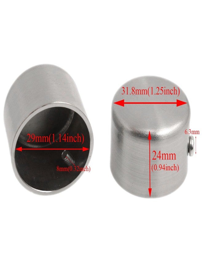 AYLIFU Curtains Rod End Caps Finials for Curtain Rods Closet Rods End Caps Silver for 1.1-inch (28mm) Diameter Curtain Roman Rod Back 2PCS - Image 2