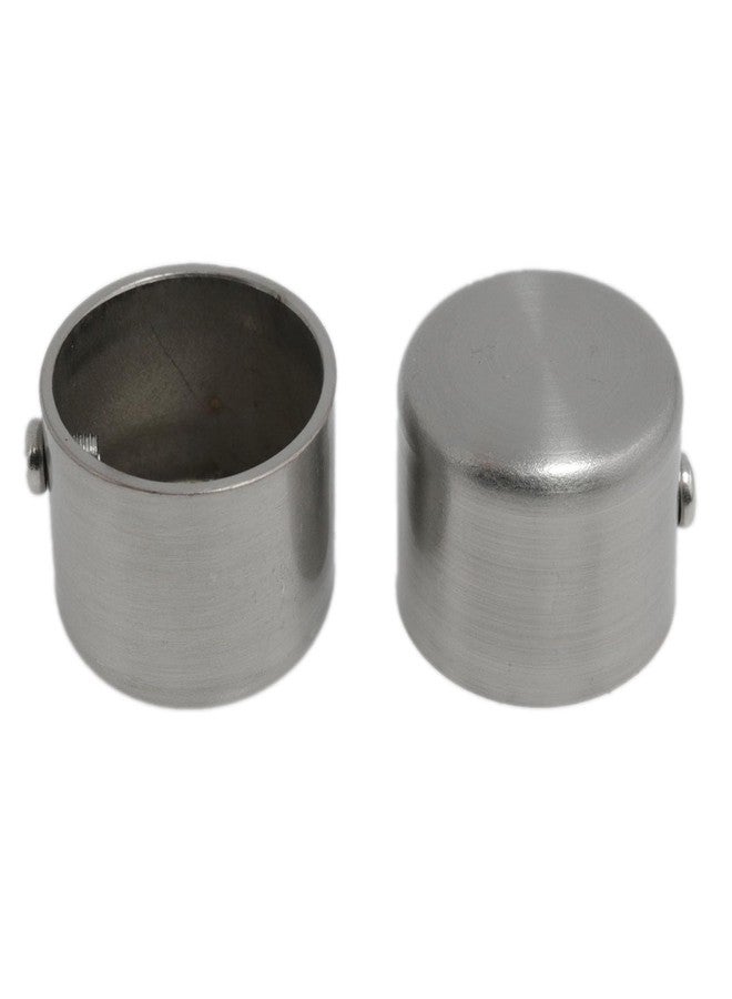 AYLIFU Curtains Rod End Caps Finials for Curtain Rods Closet Rods End Caps Silver for 1.1-inch (28mm) Diameter Curtain Roman Rod Back 2PCS - Image 1