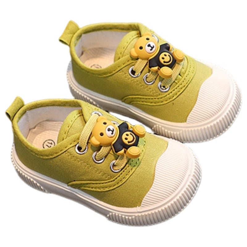 Cartoon soft sole TPR sole canvas bear toddler shoes - Image 2