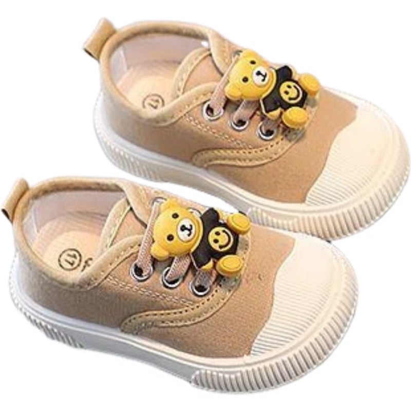 Cartoon soft sole TPR sole canvas bear toddler shoes - Image 1