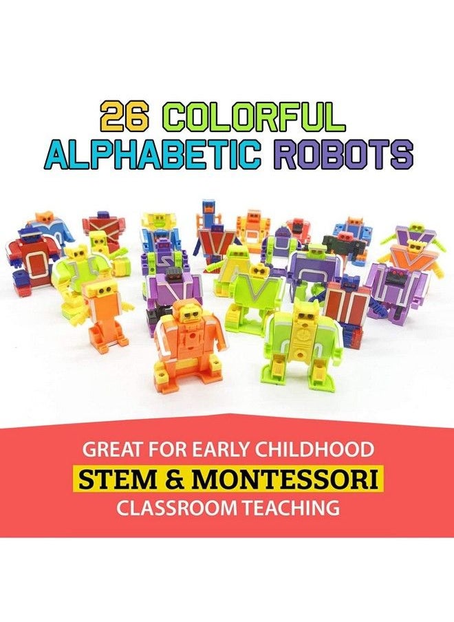 Liberty imports - 26 Pieces Alphabet Robot Toys For Kids Alpha Bots Transformers Abc Letters Learning Toys Toddlers Education Toy Preschool Montessori Toy Classroom Prizes Party Favors - Image 1