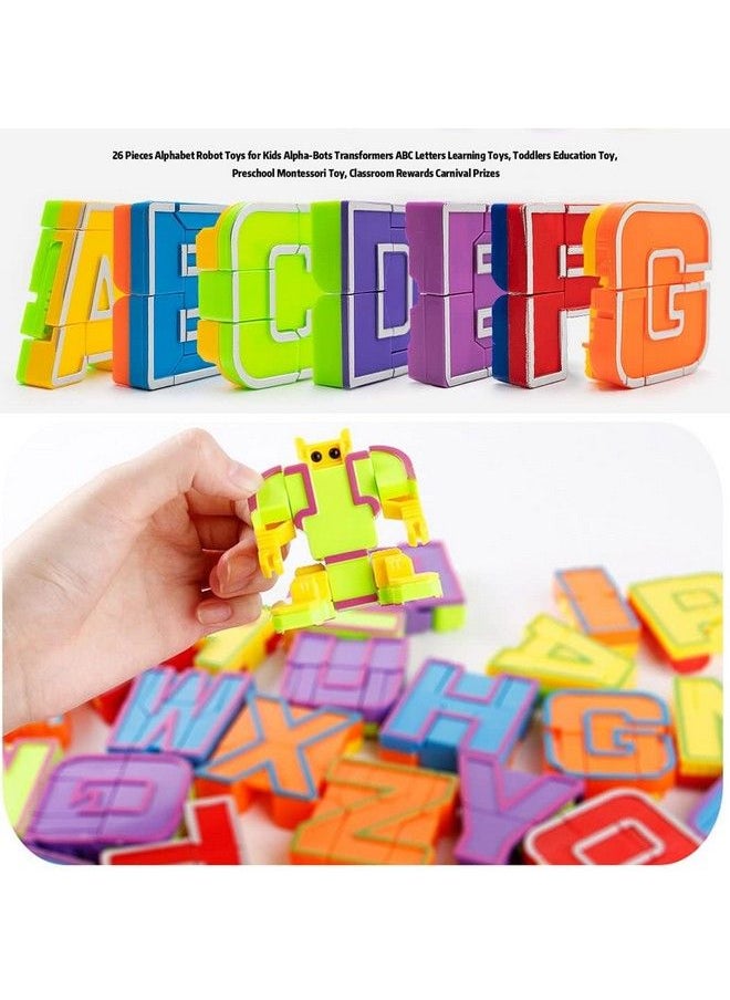 Liberty imports - 26 Pieces Alphabet Robot Toys For Kids Alpha Bots Transformers Abc Letters Learning Toys Toddlers Education Toy Preschool Montessori Toy Classroom Prizes Party Favors - Image 1