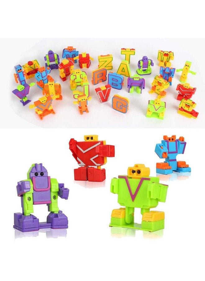 Liberty imports - 26 Pieces Alphabet Robot Toys For Kids Alpha Bots Transformers Abc Letters Learning Toys Toddlers Education Toy Preschool Montessori Toy Classroom Prizes Party Favors - Image 1