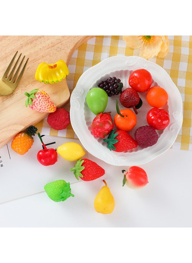 Cute Fruit Pendant Simulation Three-dimensional Strawberry Lemon Orange Cherry Cherry Cherry Cherry Fruit Banana Peach Waxberry Winter Jujube-Color:Orange (model)-Specifications:Size As Shown  - Image 2