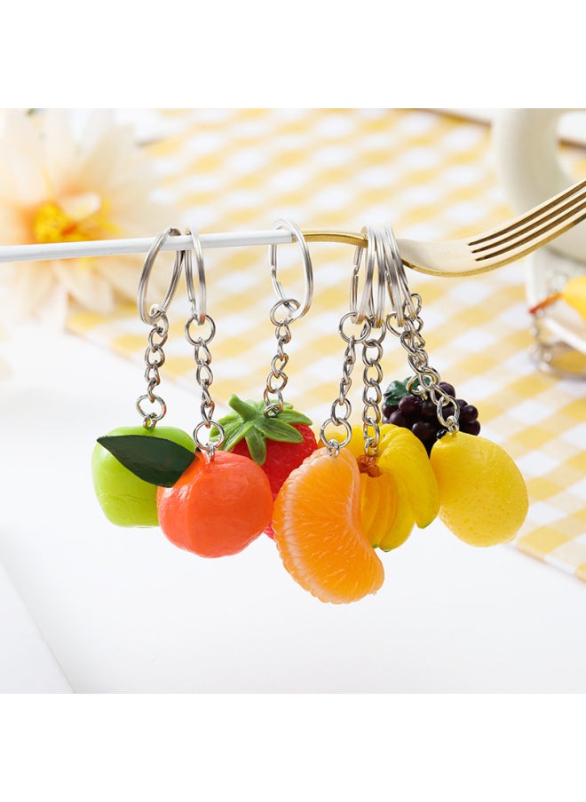 Cute Fruit Pendant Simulation Three-dimensional Strawberry Lemon Orange Cherry Cherry Cherry Cherry Fruit Banana Peach Waxberry Winter Jujube-Color:Orange (model)-Specifications:Size As Shown  - Image 4