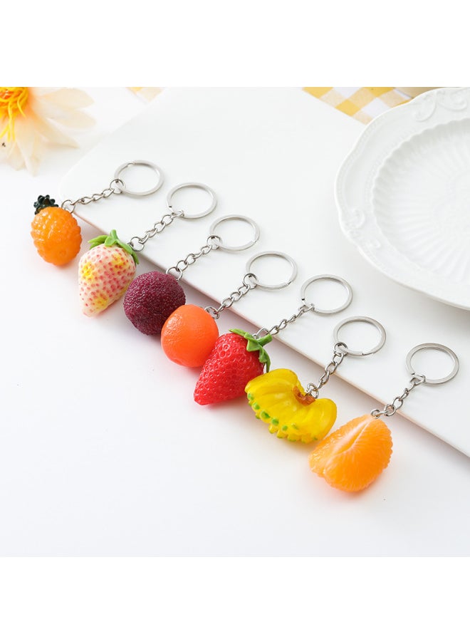 Cute Fruit Pendant Simulation Three-dimensional Strawberry Lemon Orange Cherry Cherry Cherry Cherry Fruit Banana Peach Waxberry Winter Jujube-Color:Orange (model)-Specifications:Size As Shown  - Image 5