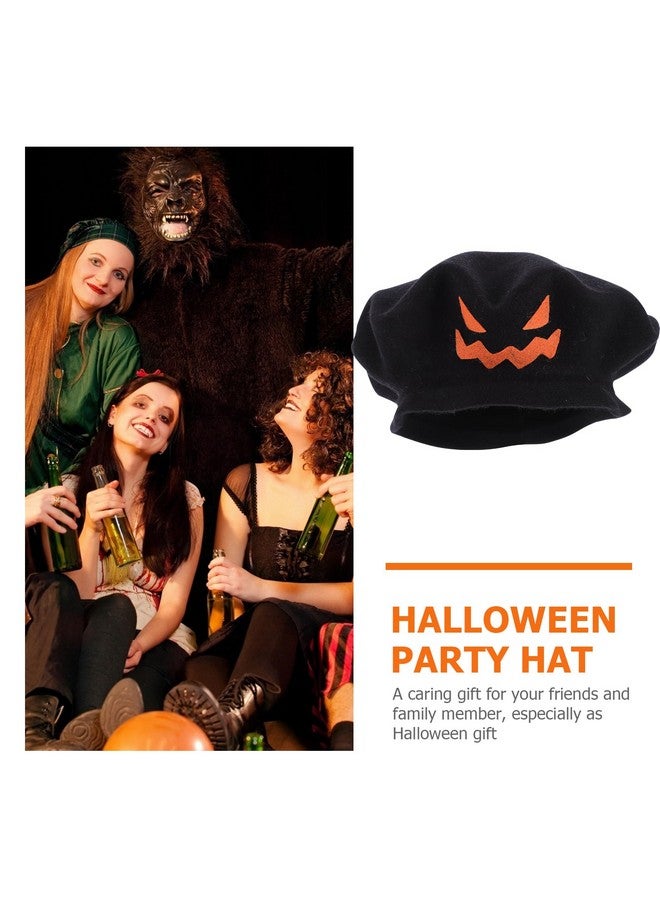 KESYOO KESYOO Halloween Party Hat Creative Pumpkin Beret Hat French Style Lightweight Casual Classic Orange Cap Jack- O- Lantern Costume Accessories for Halloween Party Favor Black - Image 3