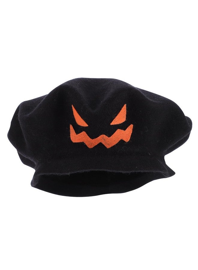 KESYOO KESYOO Halloween Party Hat Creative Pumpkin Beret Hat French Style Lightweight Casual Classic Orange Cap Jack- O- Lantern Costume Accessories for Halloween Party Favor Black - Image 1