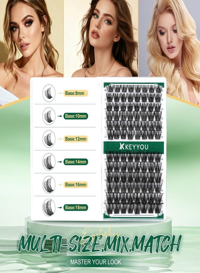 KEYYOU Lash Clusters 96pcs Individual Lashes Y01 D Curl 8-12MIX Cluster Lashes KEYYOU Volume Wispy Lash Extension Soft&Comfortable Easy DIY at Home(Y01,D-8-12MIX) - Image 4