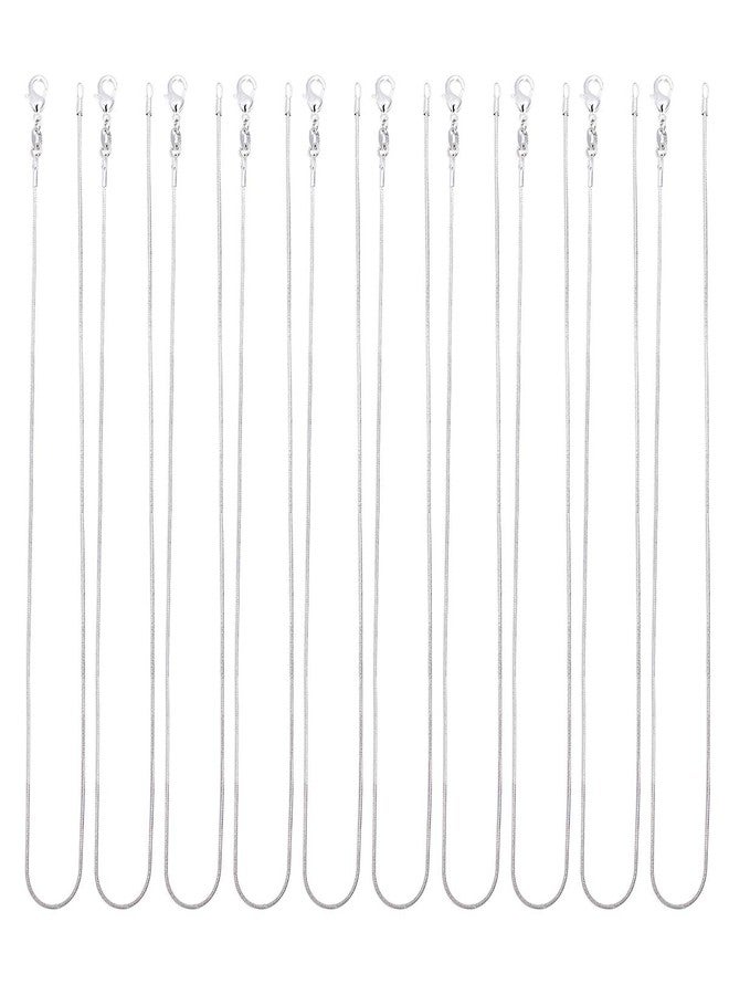 CrazyPiercing 10pcs 18 Inch Silver Plated with 925 Stamp 1.2mm DIY Snake Chain Charms Link Necklace With Lobster Clasps for Jewelry Making (18) - Image 1